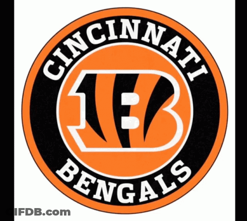 A Logo For The Cincinnati Bengals Is Shown On A White Background GIF