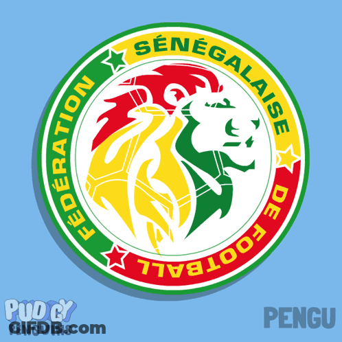 A Logo For The Federation Senegalaise De Football With A Lion In The Center GIF