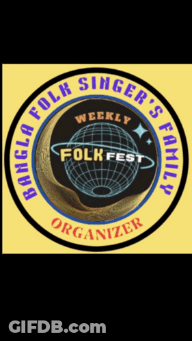 A Logo For The Folk Singer 'S Family Weekly Folk Fest Organizer GIF