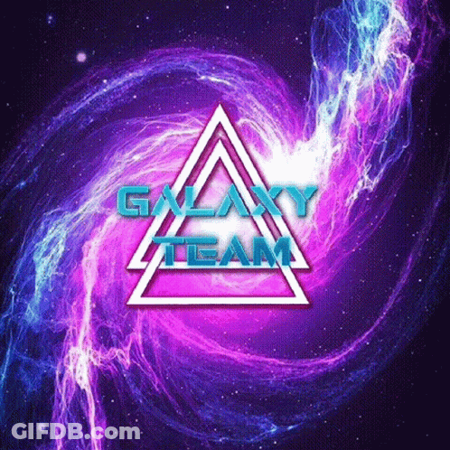 A Logo For The Galaxy Team With A Triangle In The Center GIF