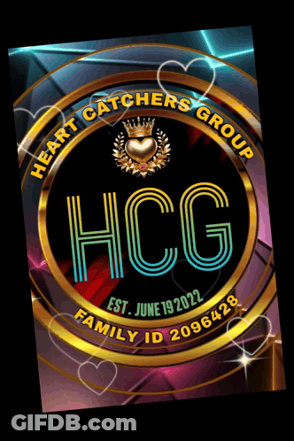 A Logo For The Heart Catchers Group Hcg Family Id GIF