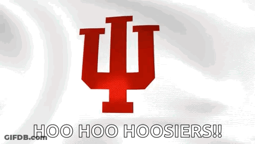 A Logo For The Indiana Hoosiers Is Being Waved In The Wind GIF