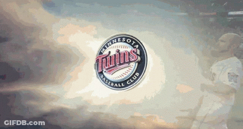 A Logo For The Minnesota Twins Baseball Club Is Displayed GIF