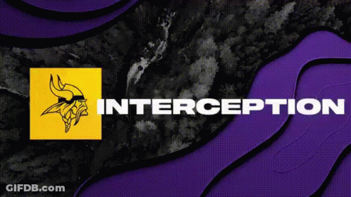 A Logo For The Minnesota Vikings Is On A Purple And Black Background GIF