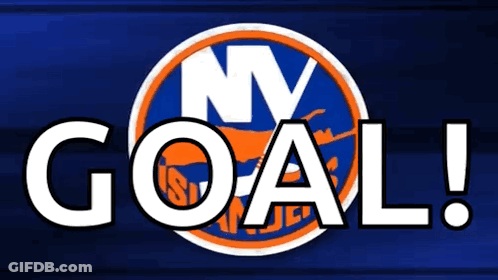 A Logo For The New York Islanders With The Word Goal GIF