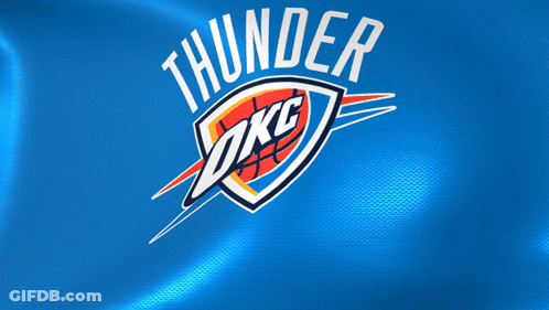 A Logo For The Oklahoma City Thunder Basketball Team GIF