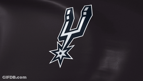 A Logo For The San Antonio Spurs Is Displayed On A Black Background GIF