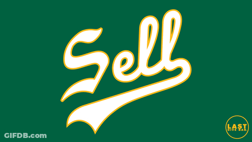 A Logo For The Sell Baseball Team On A Blue Background GIF