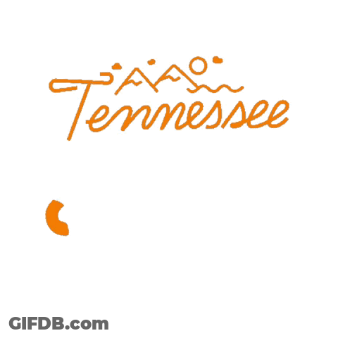 A Logo For The Tennessee Vols Is Shown In Orange On A White Background GIF