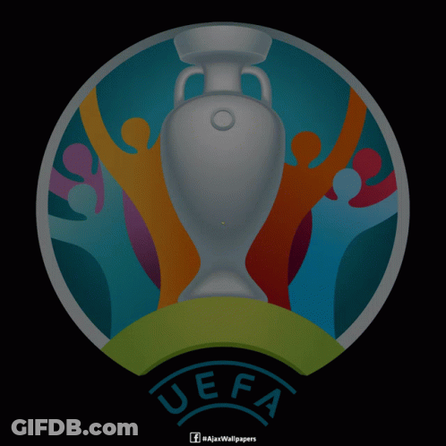 A Logo For The Uefa Soccer League With The Word Hup In Yellow GIF