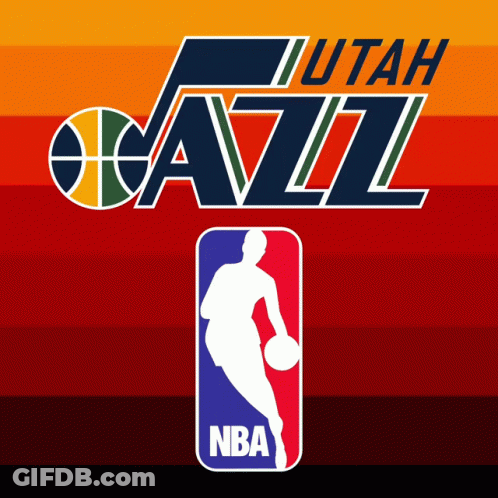 A Logo For The Utah Jazz Basketball Team Is Shown GIF