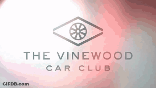 A Logo For The Vinewood Car Club With A Wheel In The Middle GIF