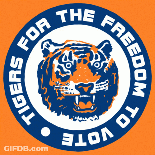 A Logo For Tigers For The Freedom With A Tiger In The Center GIF