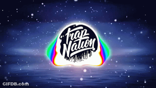 A Logo For Trap Nation Is Shown With A Rainbow Colored Background GIF