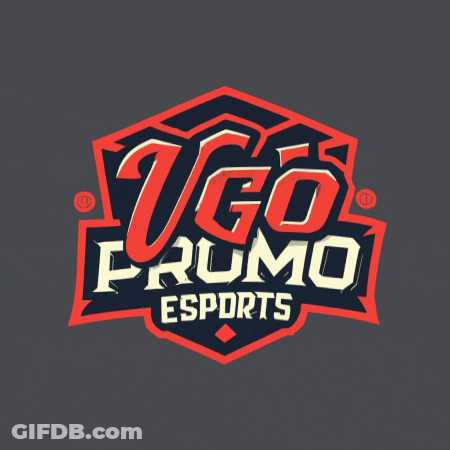 A Logo For Ugo Promo Esports Is Shown On A Gray Background GIF