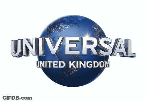 A Logo For Universal United Kingdom With A Globe In The Background GIF