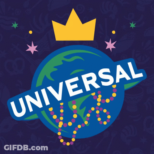 A Logo For Universal With A Crown On Top GIF