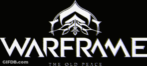 A Logo For Warframe The Old Peace Is Displayed On A Black Background GIF