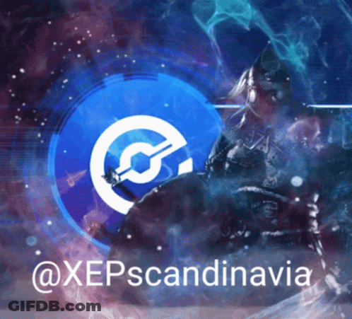 A Logo For @Xepscandinavia With A Picture Of A Warrior GIF
