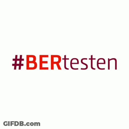 A Logo That Says #Bertesten In Red And Purple GIF