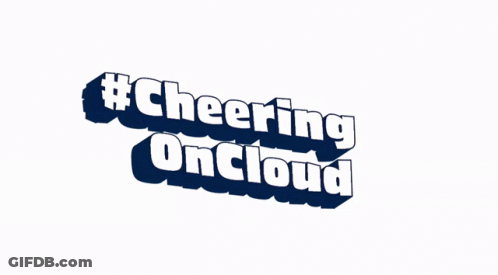 A Logo That Says #Cheering Oncloud 9 On It GIF