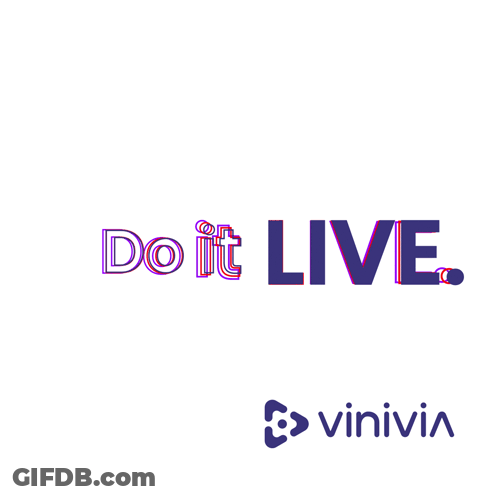 A Logo That Says Do It Live Next To A Vinivia Logo GIF