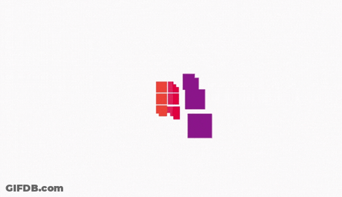 A Logo That Says ' Inim ' On It With Pink And Purple Squares GIF