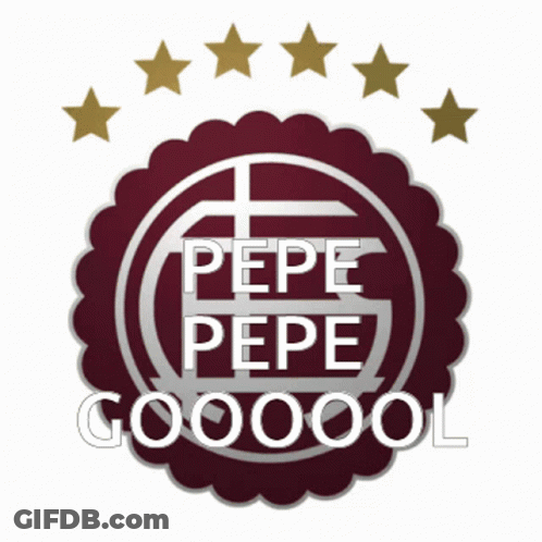 A Logo That Says Pepe Pepe Goooool In White GIF