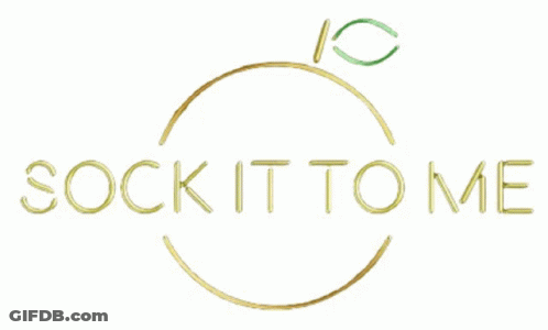 A Logo That Says Sock It To Me With A Ring On It GIF