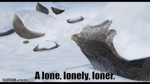 A Lone , Lonely , Loner Is Written On A Poster GIF