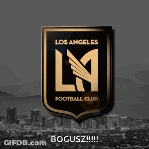 A Los Angeles Football Club Logo On A Gray Background GIF