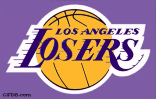 A Los Angeles Losers Logo With A Basketball GIF
