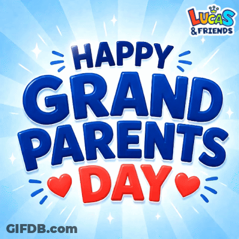 A Lucas And Friends Advertisement For Grandparents Day GIF