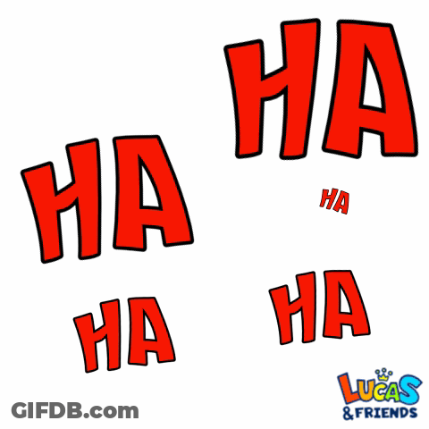 A Lucas And Friends Logo With Red Letters GIF
