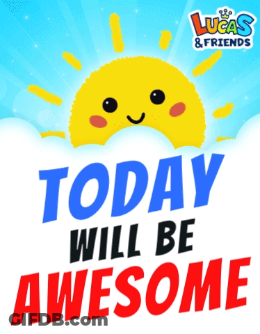 A Lucas And Friends Poster With A Smiling Sun GIF
