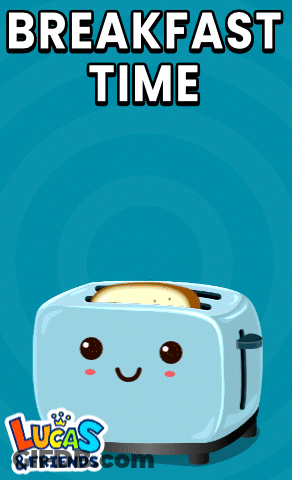 A Lucas And Friends Poster With A Toaster GIF