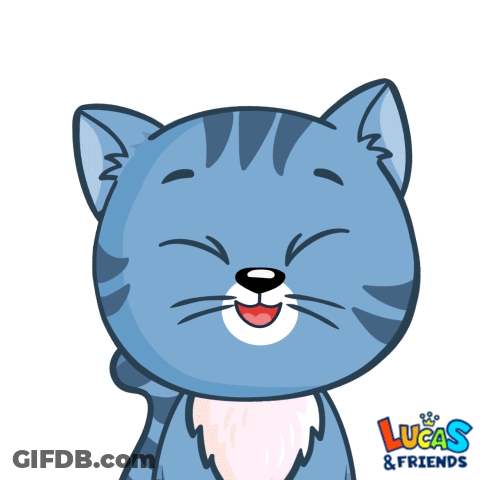 A Lucas And Friends Sticker With A Blue Cat GIF