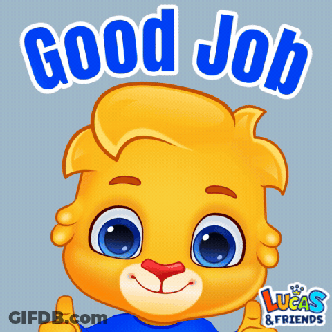 A Lucas And Friends Sticker With A Lion Giving Two Thumbs Up GIF