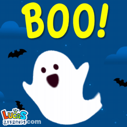 A Lucas & Friends Advertisement With A Ghost GIF