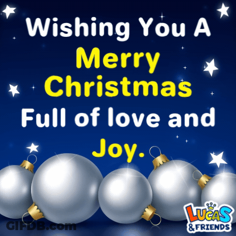 A Lucas & Friends Christmas Card Wishing You A Merry Christmas GIF