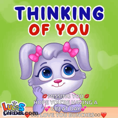 A Lucas & Friends Greeting Card With A Bunny Girl GIF