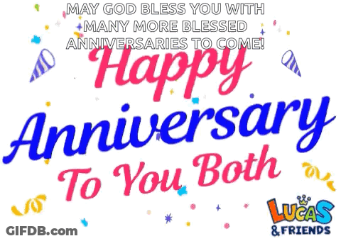 A Lucas & Friends Happy Anniversary To You Both Greeting Card GIF