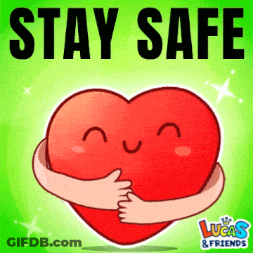 A Lucas & Friends Sticker Shows A Heart With A Face Hugging Itself GIF