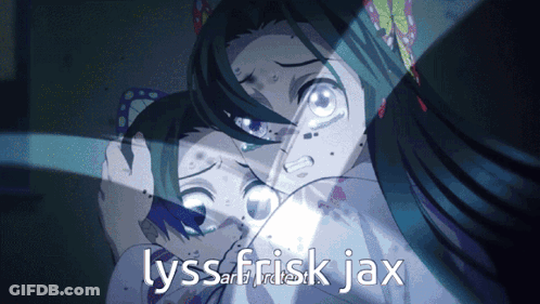 A Lyssa Frisk Jax Meme With A Picture Of Two Girls GIF