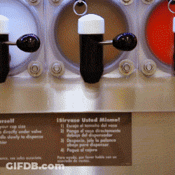 A Machine That Has A Sign On It That Says Birvaso Usted Minimal GIF