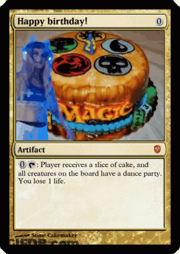 A Magic Card That Says Happy Birthday Artifact GIF