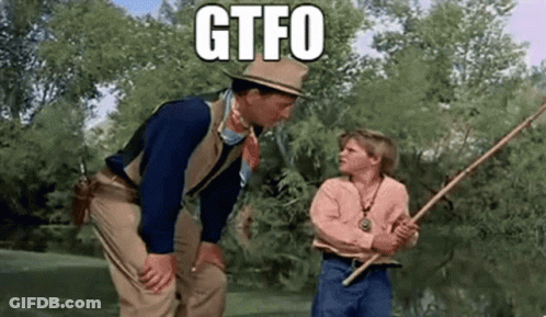 A Man And A Boy Are Fishing In A River And The Boy Is Holding A Fishing Pole . GIF