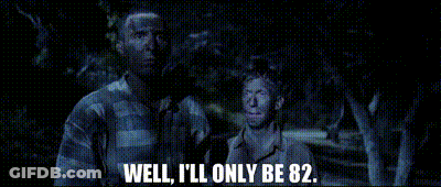 A Man And A Girl Are Standing In The Dark And The Man Says Well I 'Ll Only Be 82 . GIF