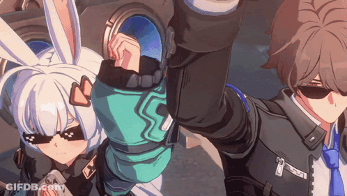 Man And Girl With Sunglasses Standing Together GIF