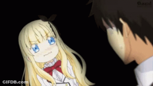 A Man And A Girl Are Standing Next To Each Other And The Girl Is Making A Face GIF